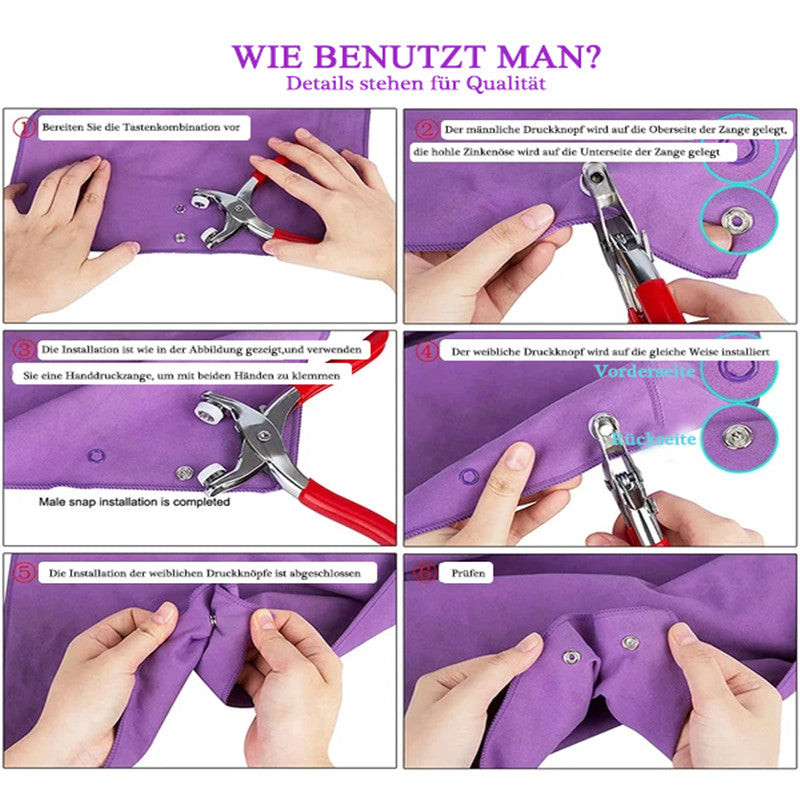Easy Use Metal Snap Fastener Set