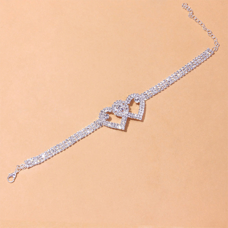 Sparkling Heart Glitter Anklet