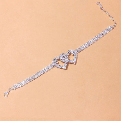 Sparkling Heart Glitter Anklet