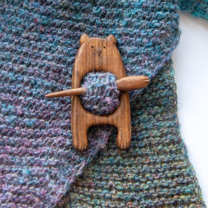 Cute Wooden Animal Pin Badge