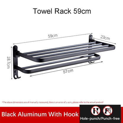 Space Saving Foldable Bathroom Towel Holder
