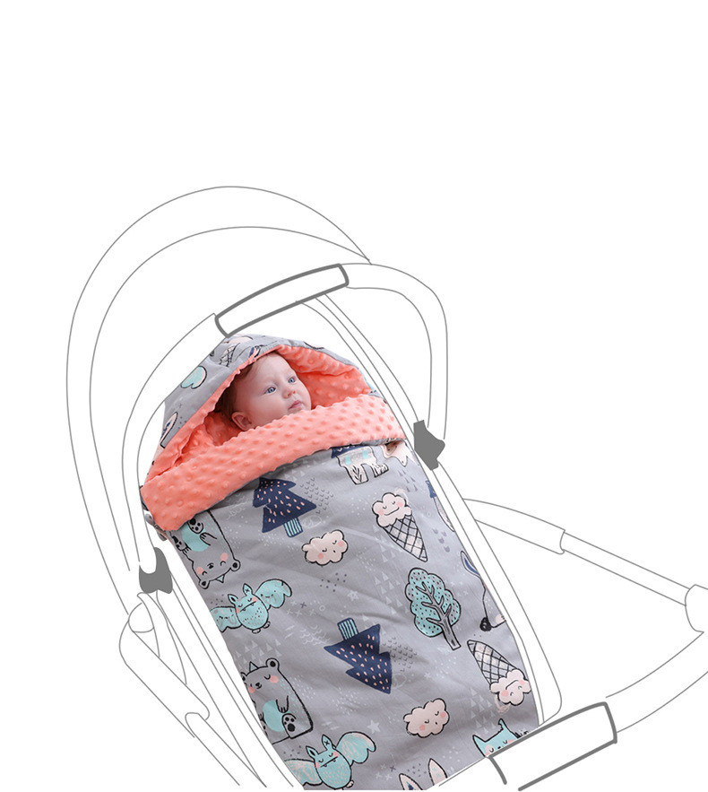 Soft Baby Sleep Sack with Hooded Minky Blanket