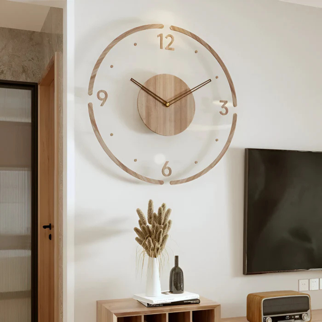 Stylish Wooden Wall Clock 12 Inches for Home Decor