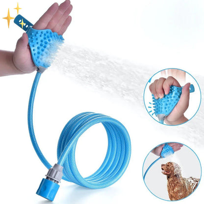Pet Grooming Glove with Soft Brush and Water Hose