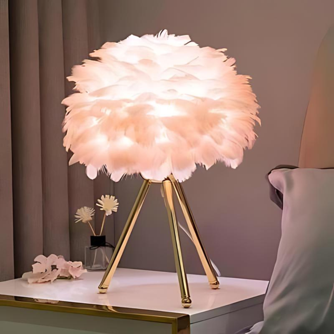 Decorative Table Lamp with Plush Shades
