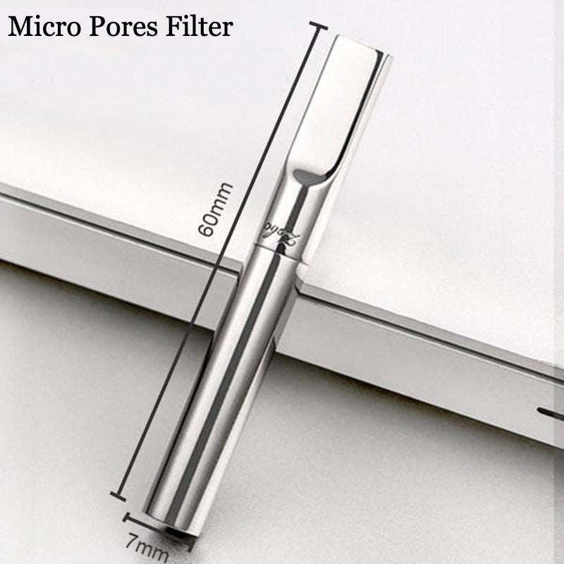 Compact Reusable Metal Cigarette Filter Case