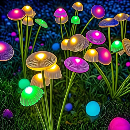 Colorful Outdoor Solar Mushroom String Lights