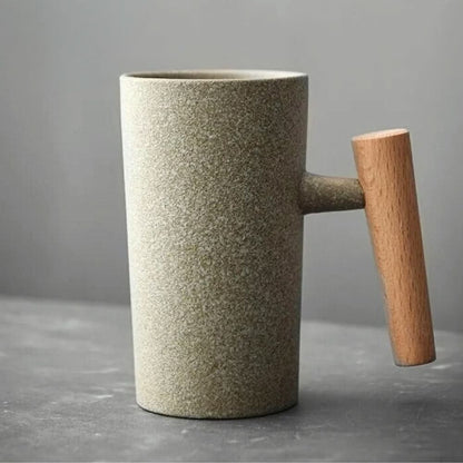 Unique Wooden Handle Coffee Mug
