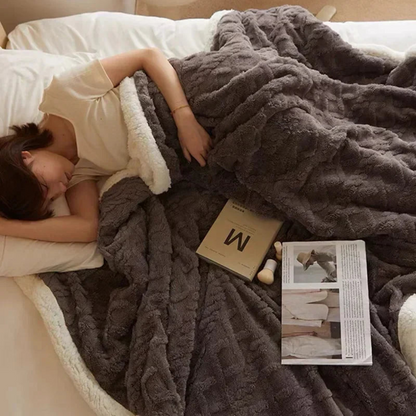 Plush Cozy Fleece Throw Blanket for Bed and Living Room