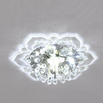 Stylish Floral LED Ceiling Lamp | Color Changing Crystal Light