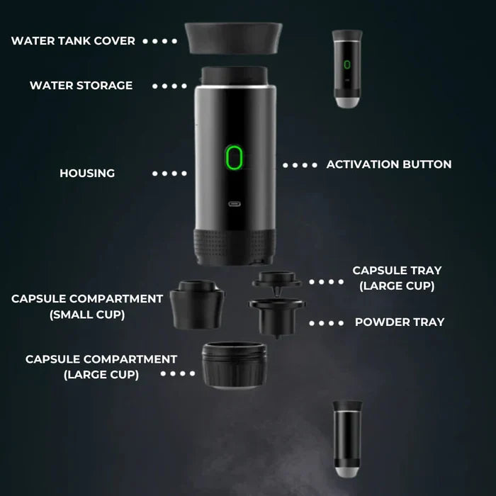 Compact Travel Coffee Machine 3-in-1