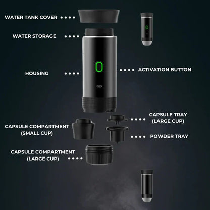 Compact Travel Coffee Machine 3-in-1