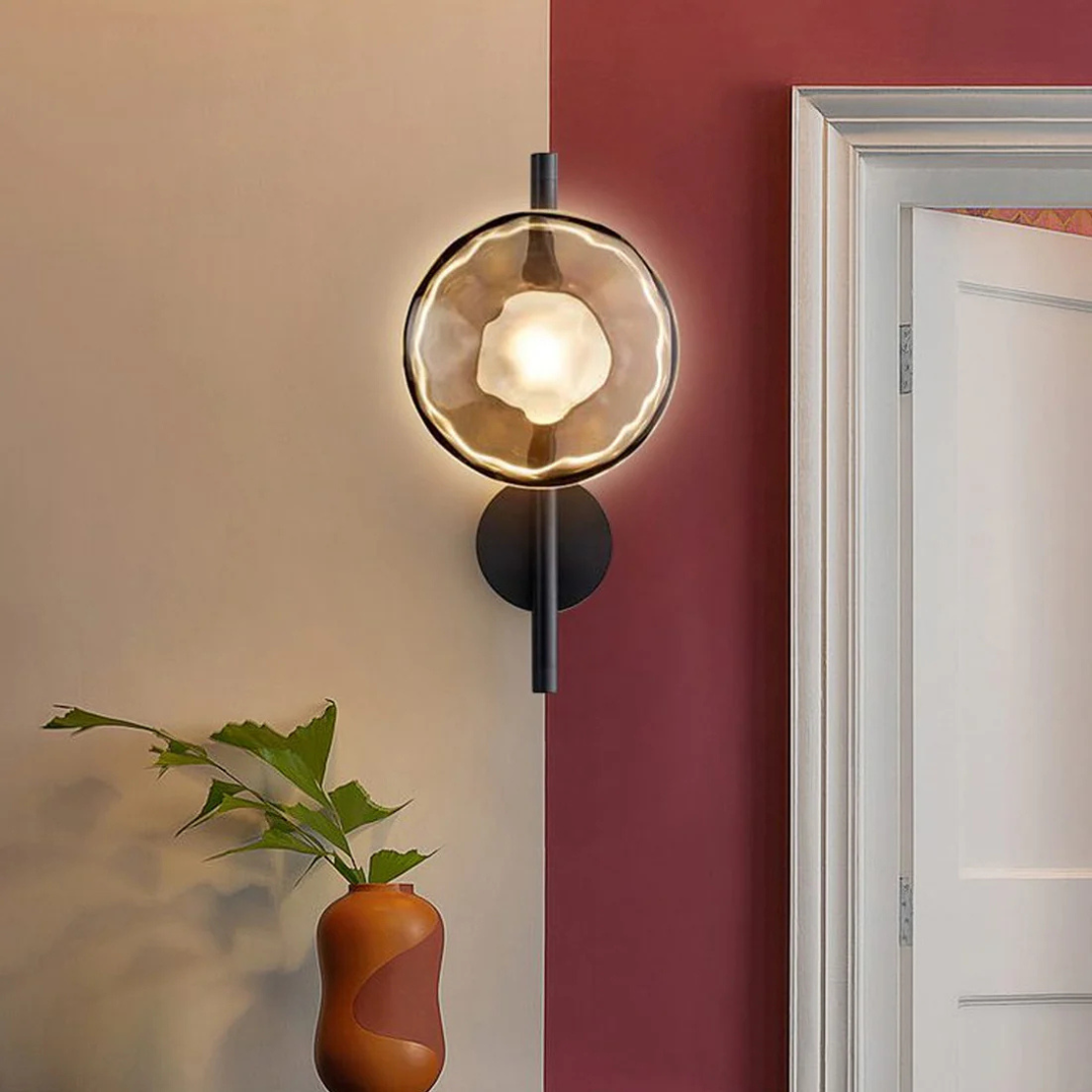 Sleek Glass Contemporary Wall Light