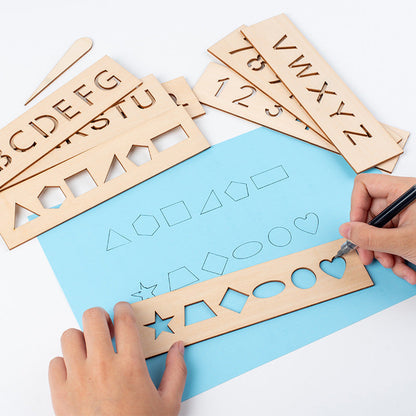 Wooden Alphabet Tracing Templates for Kids