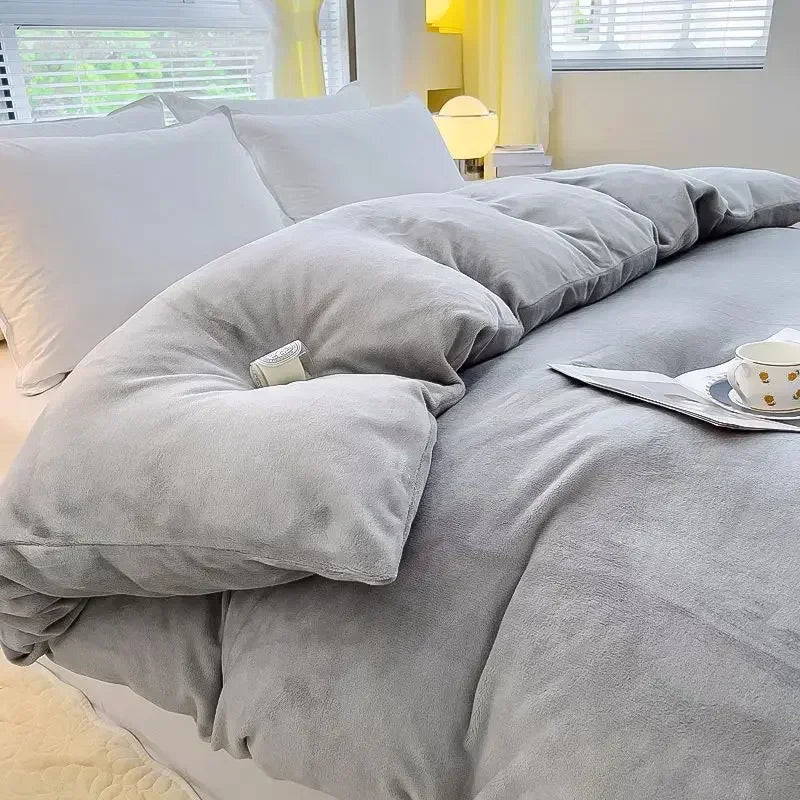 Soft Plush Fleece Duvet Cover Set