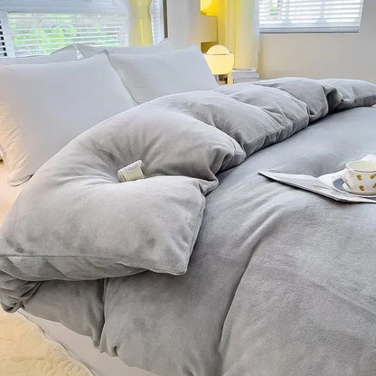 Soft Plush Fleece Duvet Cover Set