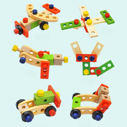 Kids Wooden Toy Toolbox Set