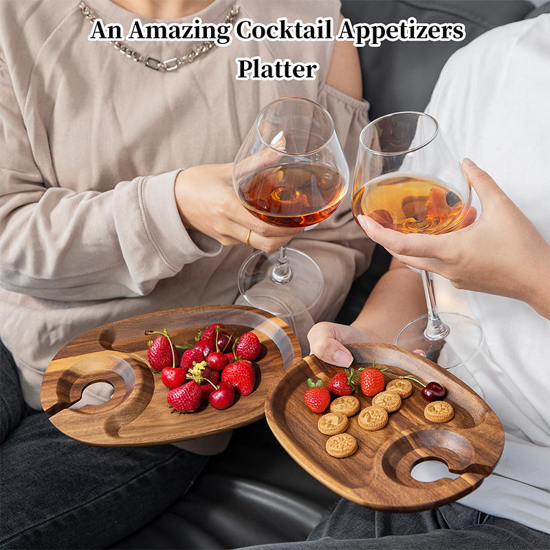 Stylish Appetizer Plate with Wine Cup Holder