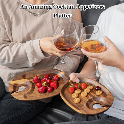 Stylish Appetizer Plate with Wine Cup Holder