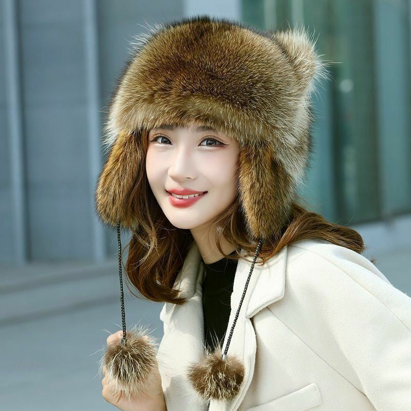 Adorable Fake Fur Raccoon Tail Family Hat