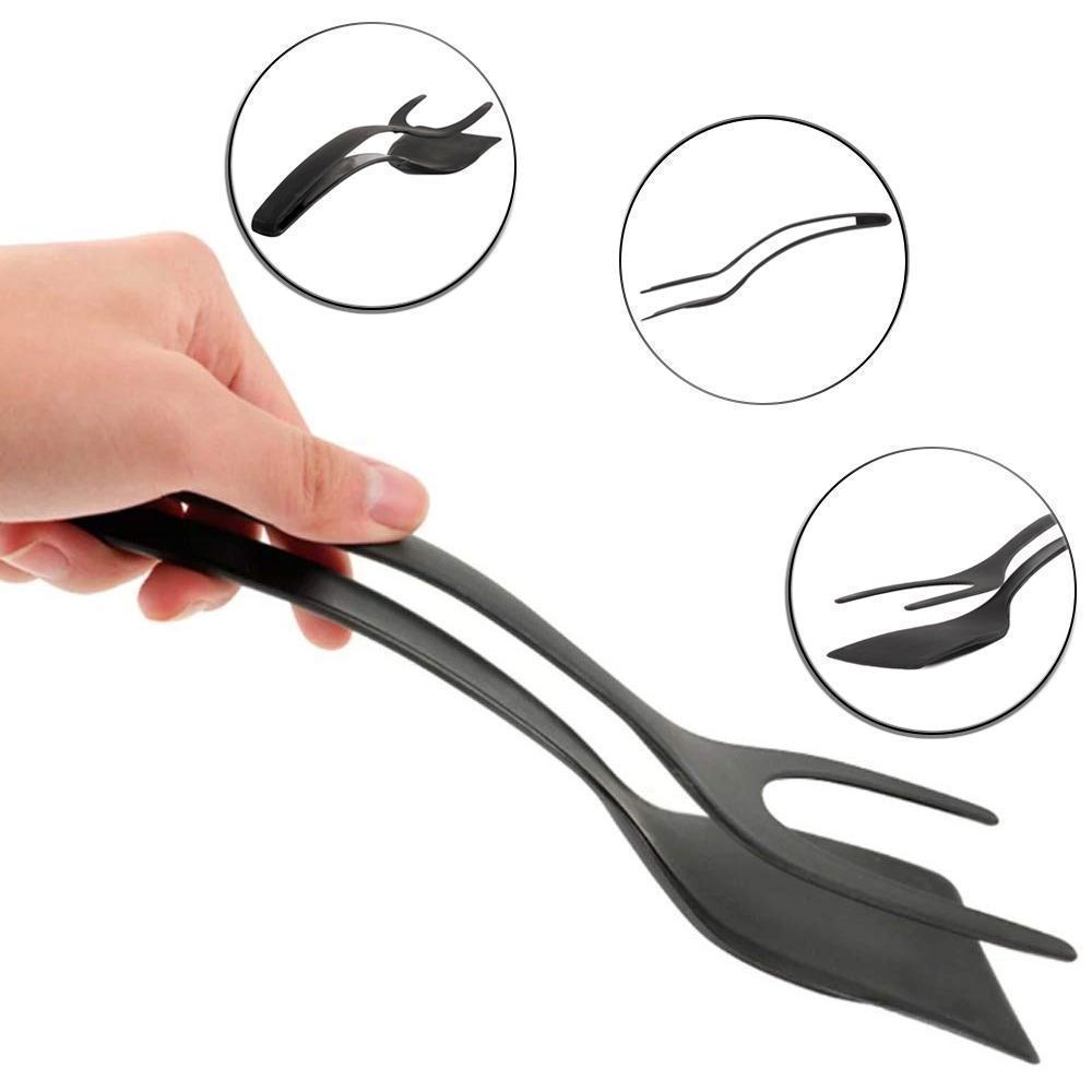 2-in-1 Silicone Tongs and Flexible Spatula