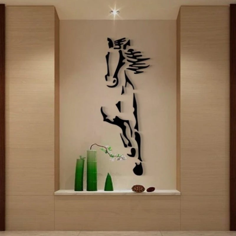 Beautiful 3D Horse Mirror Wall Art Decoration