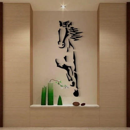 Beautiful 3D Horse Mirror Wall Art Decoration