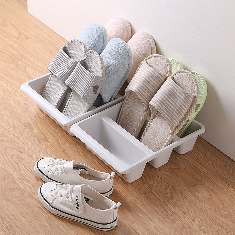 Compact Shoe Organizer Rack for 6 Pairs