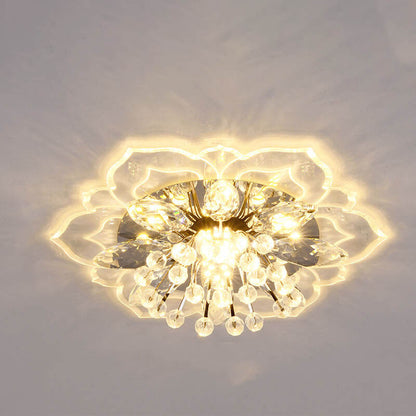 Stylish Floral LED Ceiling Lamp | Color Changing Crystal Light