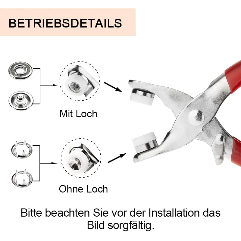 Easy Use Metal Snap Fastener Set