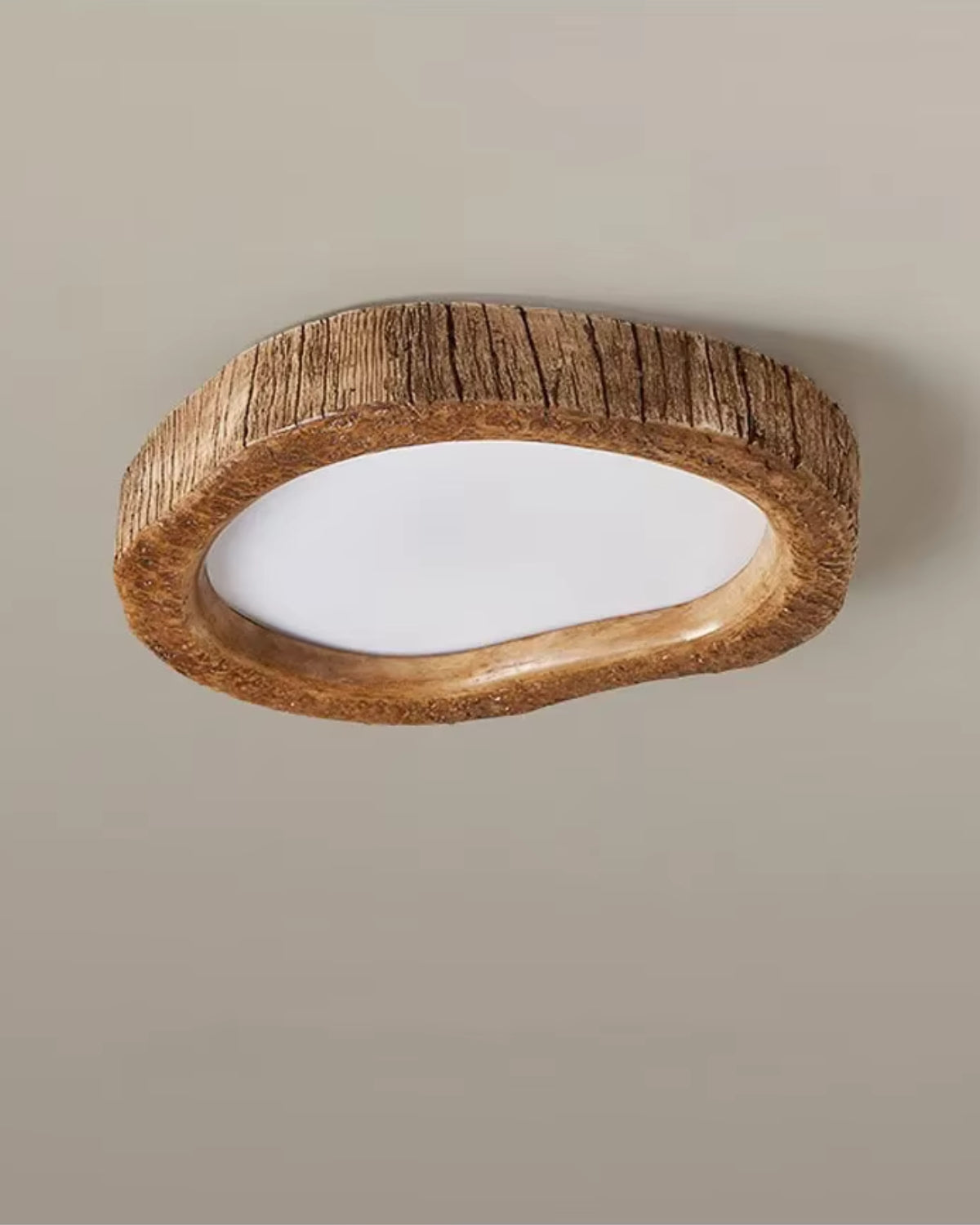 Rustic Wooden Ring Ceiling Light