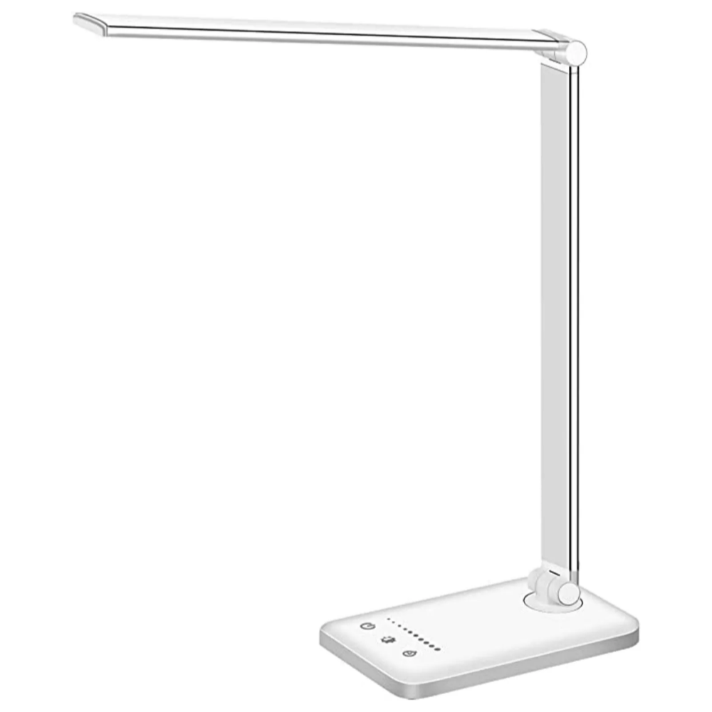 Compact LED Office Lamp with USB Port and 5 Bright Modes