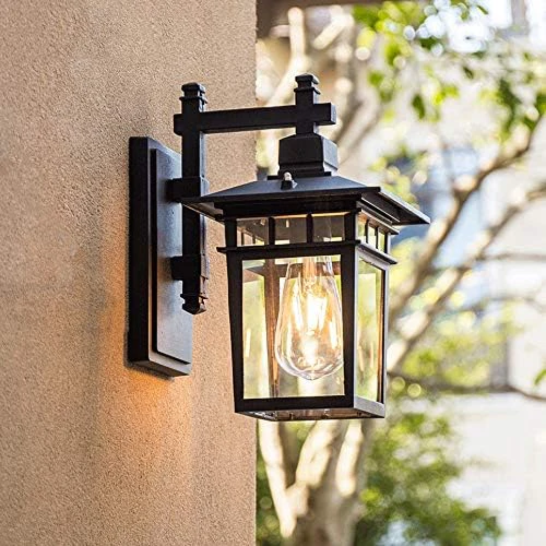 Outdoor Black Security Wall Light