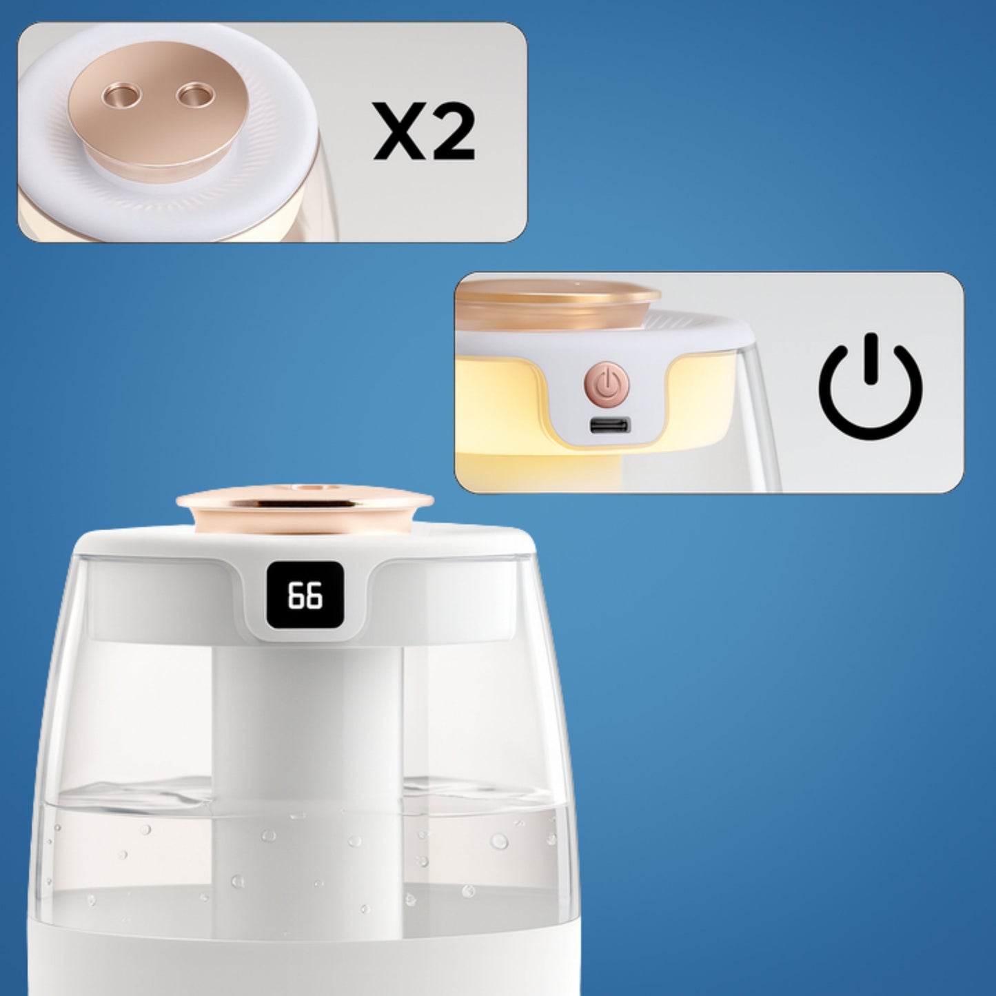 Silent Night Lamp - 1300ml Humidifier - Cool Mist Relief