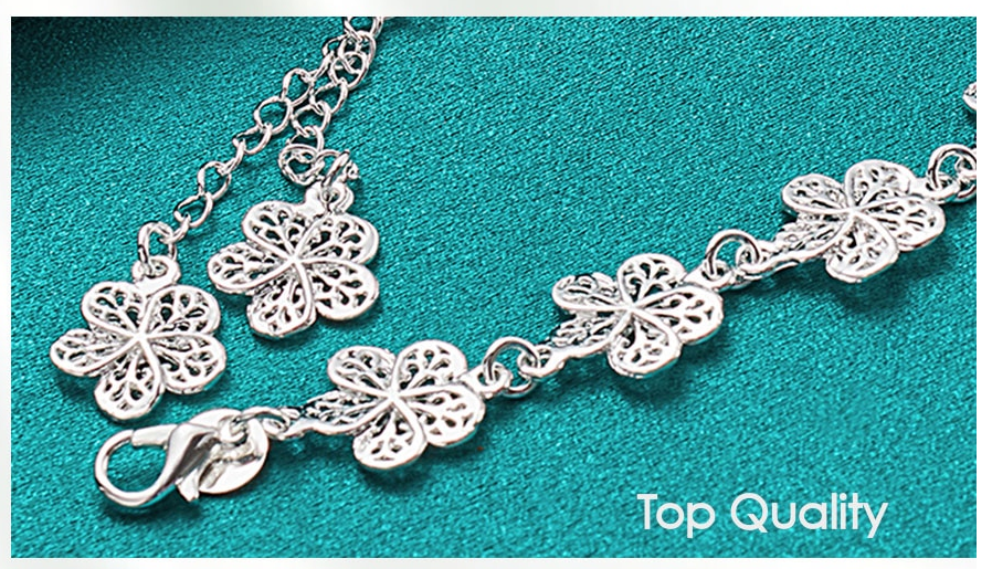 Delicate Sterling Silver Chain Bracelet with Fancy Details