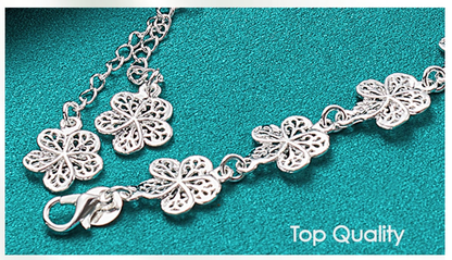 Delicate Sterling Silver Chain Bracelet with Fancy Details