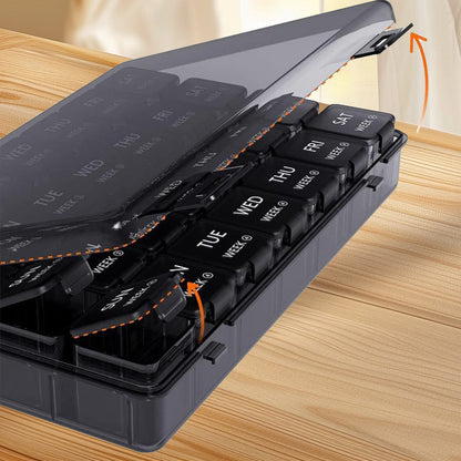 Daily Pill Box with 28 Storage Compartments