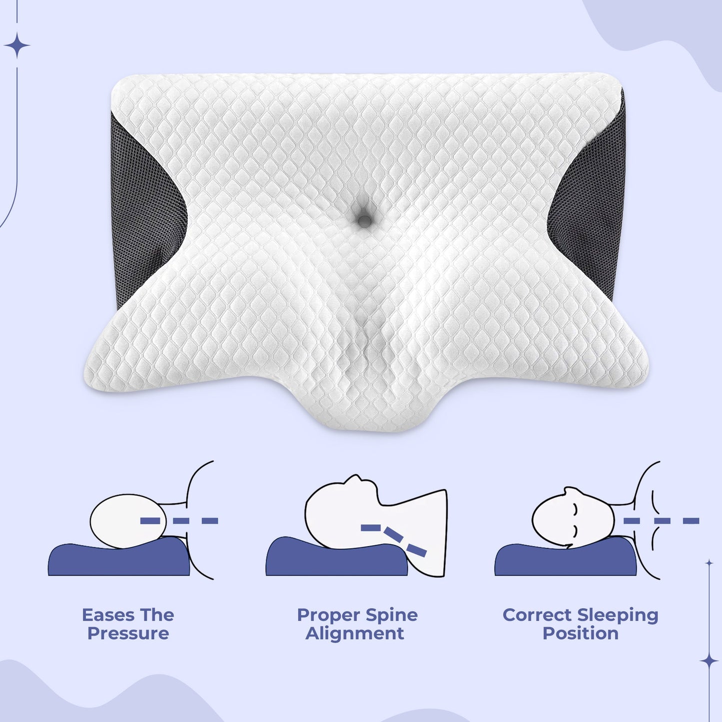 Contour Memory Foam Pillow with Armrests for Side Sleepers