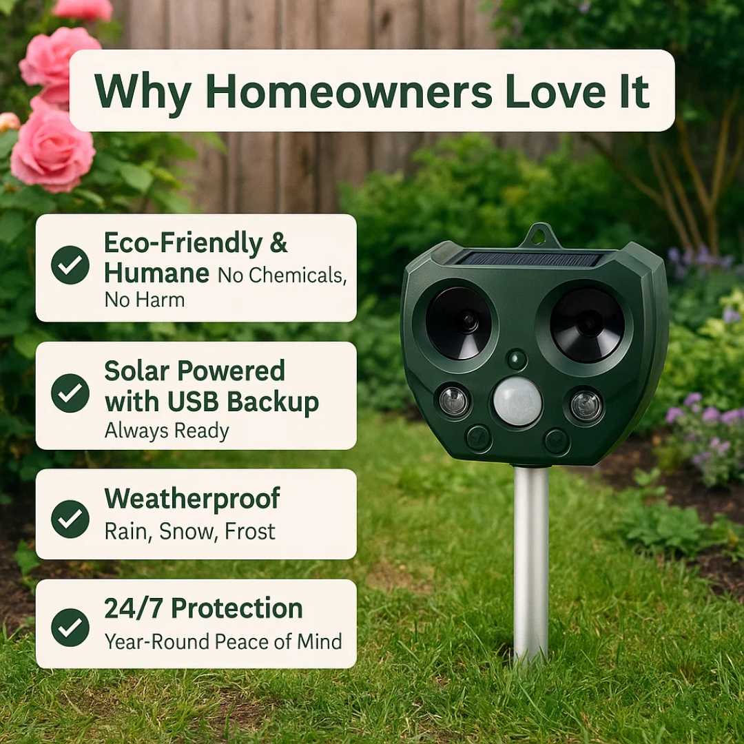 Outdoor Solar Bird Repeller for Garden Protection