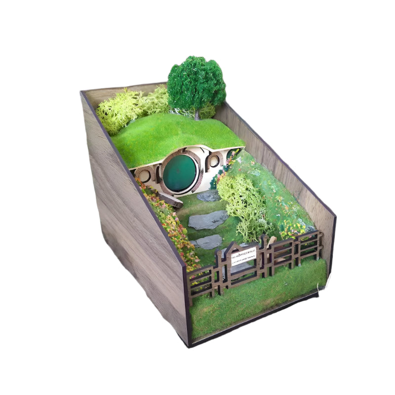 Unique Wooden Book Stands with Mini Scene Design