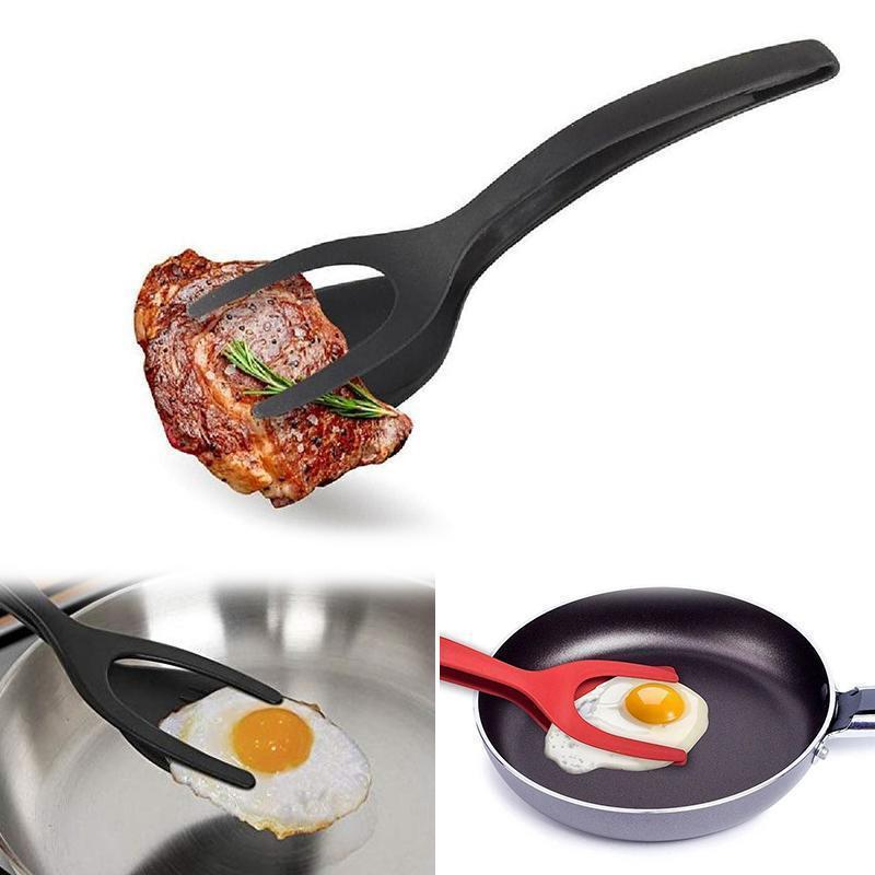 2-in-1 Silicone Tongs and Flexible Spatula