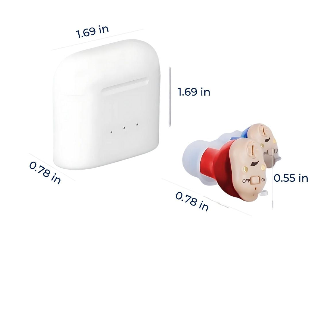 Compact Rechargeable Hearing Aids Pair
