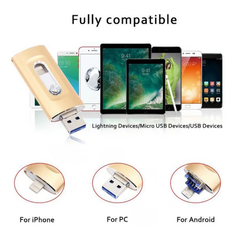 Versatile 3 in 1 USB Flash Drive for Phone and PC