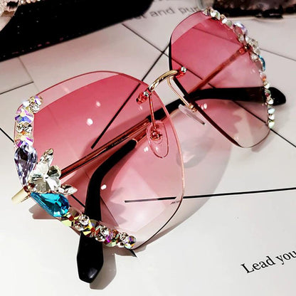 Timeless Classic Crystal Frameless Sunglasses - Befez