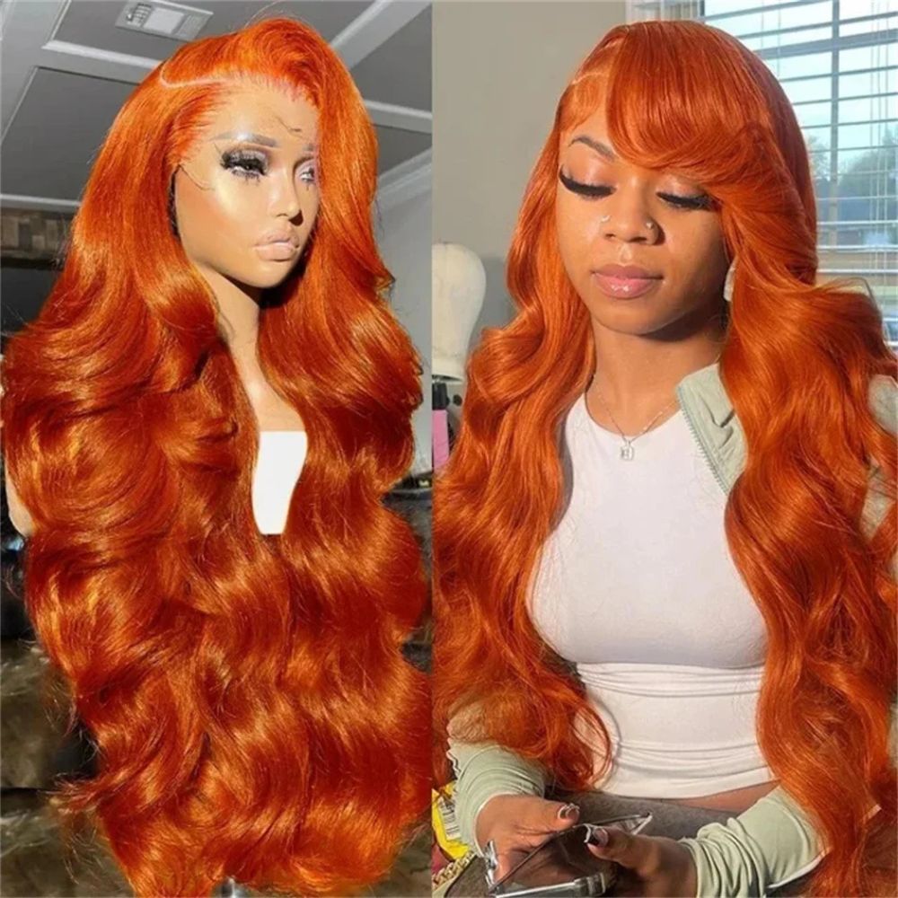 Curly Auburn Red Human Hair Lace Wig - Befez