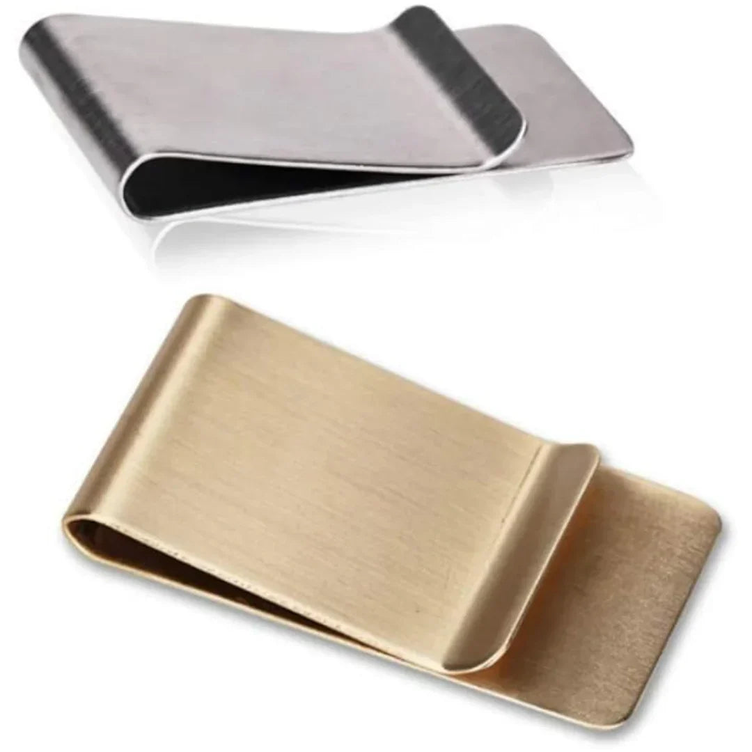 Slim Metal Card Holder and Money Clip Set