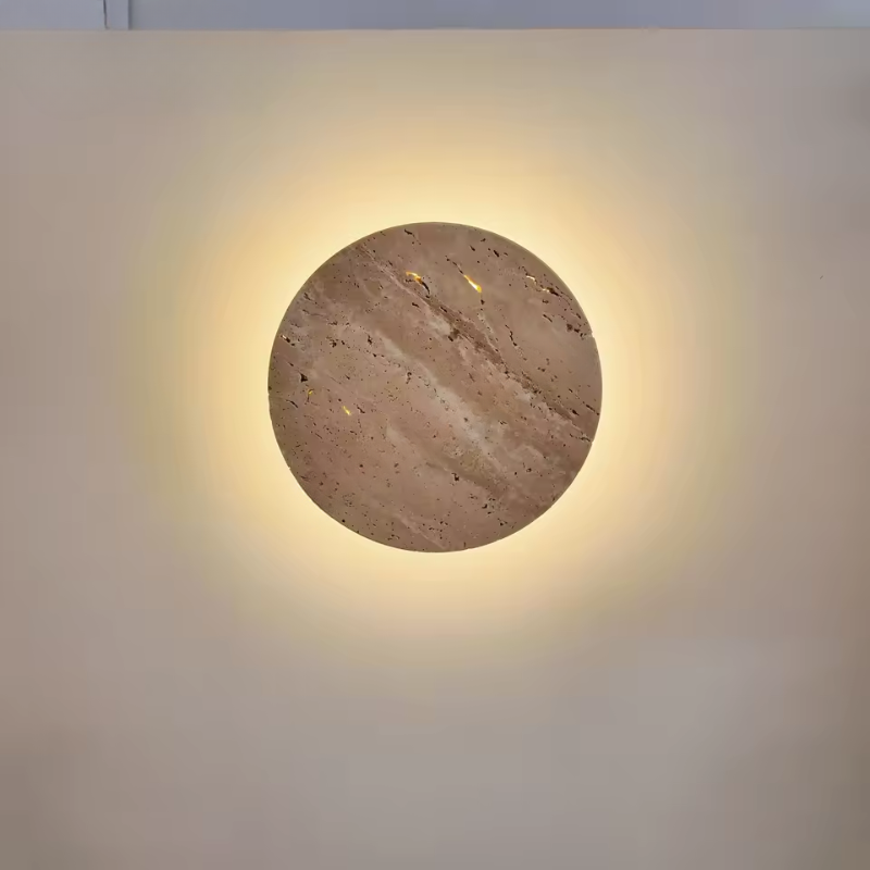 Rustic Travertine Stone Wall Lamp