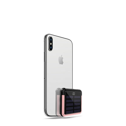 Compact Solar Power Bank with Hidden 3-in-1 Cable