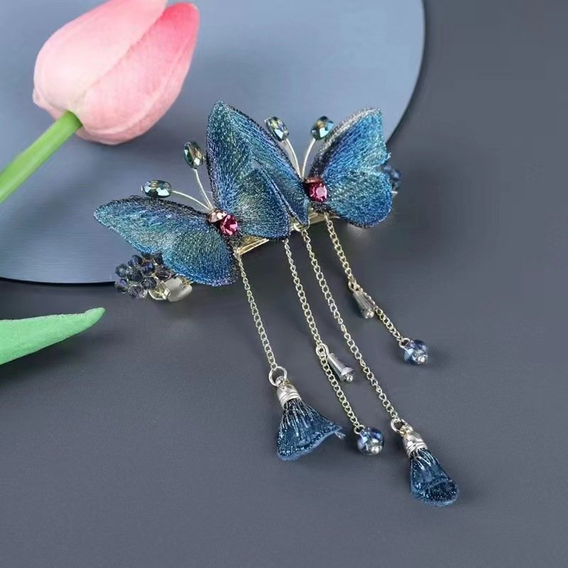 Colorful Butterfly Hairpin with Tassels