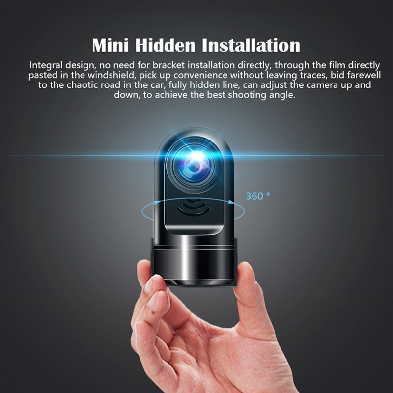 Compact 1080P HD Car Dash Cam with 360 Rotation